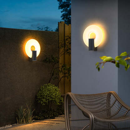 Isaac Anillo Solar Aplique Exterior Metal Acrílico Jardín Pasillo Balcón