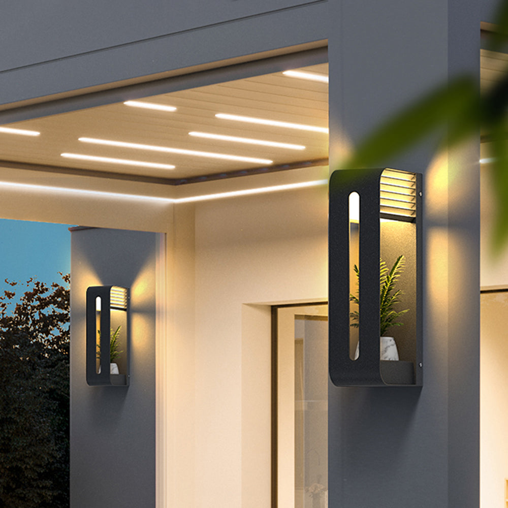 Orr  Plantas Lámpara de Pared Exterior  Metal  Jardín  Pasillo  Terraza