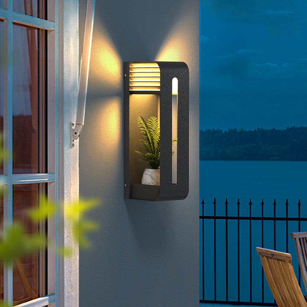Orr  Plantas Lámpara de Pared Exterior  Metal  Jardín  Pasillo  Terraza