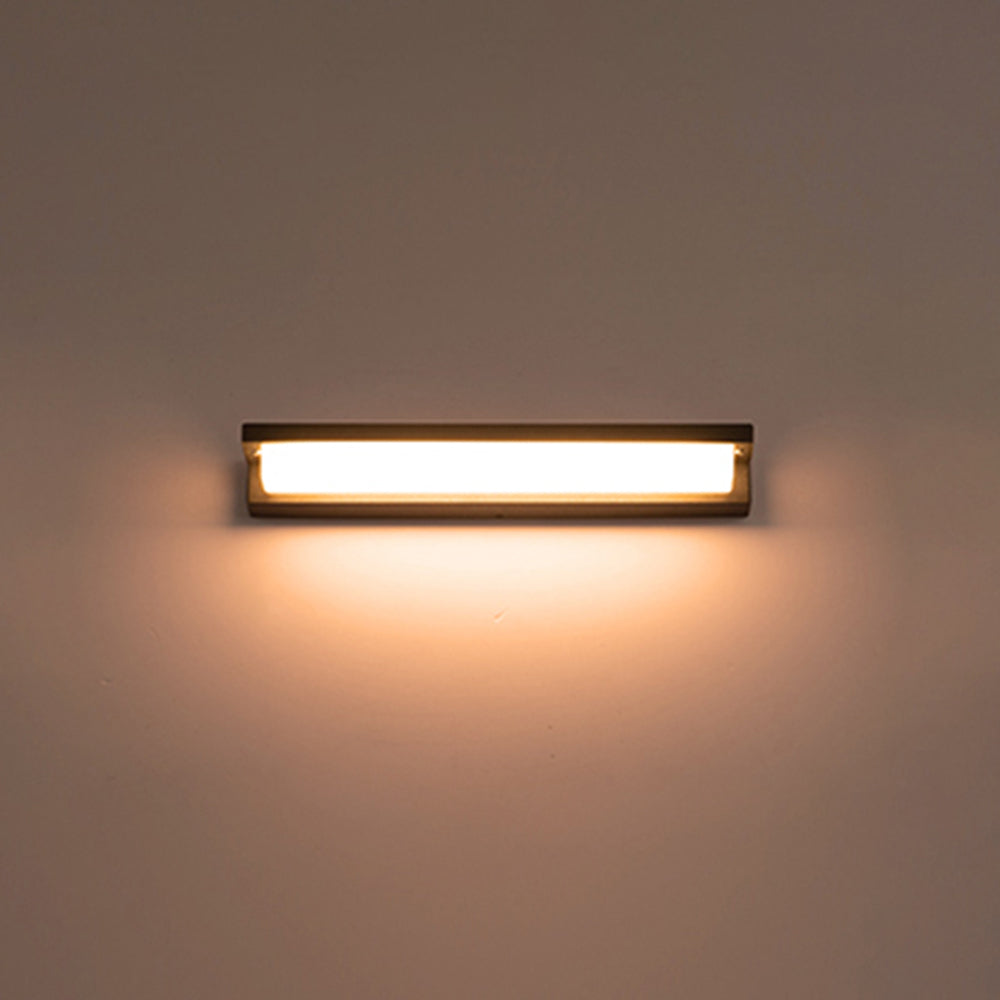 Orr Moderno LED Aplique Exterior Gris Pasillo Metal y Acrílico Solar 18/32/42CM Largo