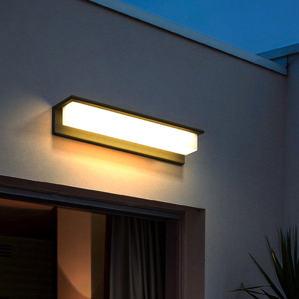 Orr Moderno LED Aplique Exterior Gris Pasillo Metal y Acrílico Solar 18/32/42CM Largo