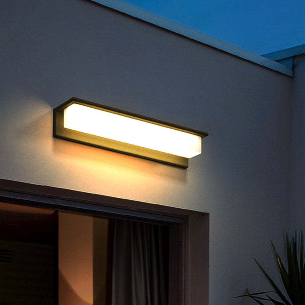 Orr Moderno LED Aplique Exterior Gris Pasillo Metal y Acrílico Solar 18/32/42CM Largo