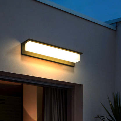 Orr Moderno LED Aplique Exterior Gris Pasillo Metal y Acrílico Solar 18/32/42CM Largo