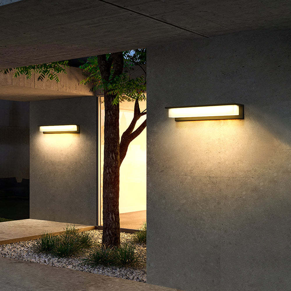 Orr Moderno LED Aplique Exterior Gris Pasillo Metal y Acrílico Solar 18/32/42CM Largo