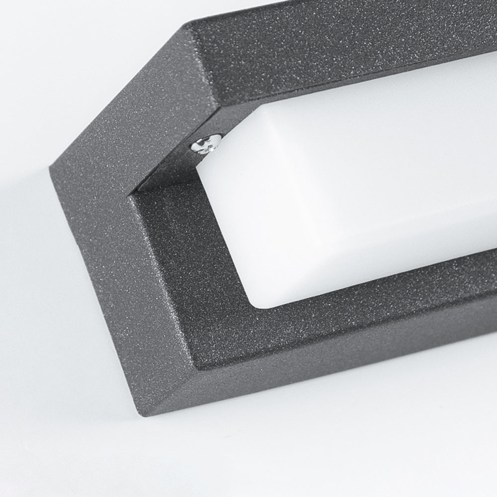 Orr Moderno LED Aplique Exterior Gris Pasillo Metal y Acrílico Solar 18/32/42CM Largo