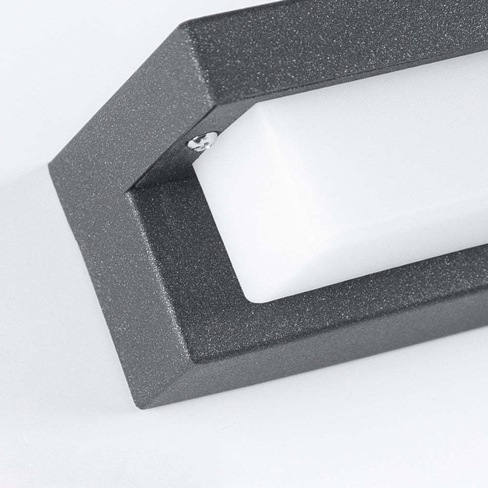 Orr Moderno LED Aplique Exterior Gris Pasillo Metal y Acrílico Solar 18/32/42CM Largo