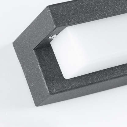 Orr Moderno LED Aplique Exterior Gris Pasillo Metal y Acrílico Solar 18/32/42CM Largo