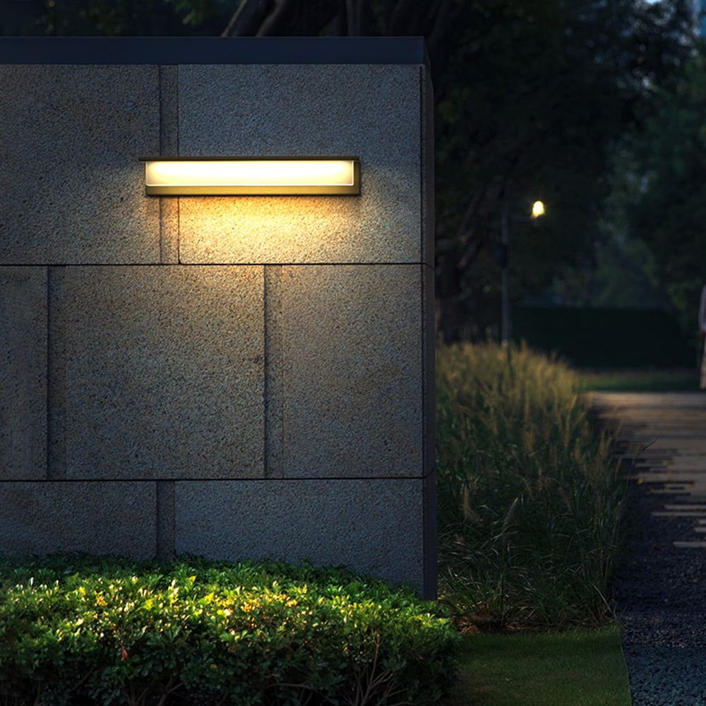 Orr Moderno LED Aplique Exterior Gris Pasillo Metal y Acrílico Solar 18/32/42CM Largo