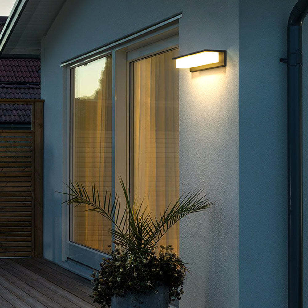 Orr Moderno LED Aplique Exterior Gris Pasillo Metal y Acrílico Solar 18/32/42CM Largo