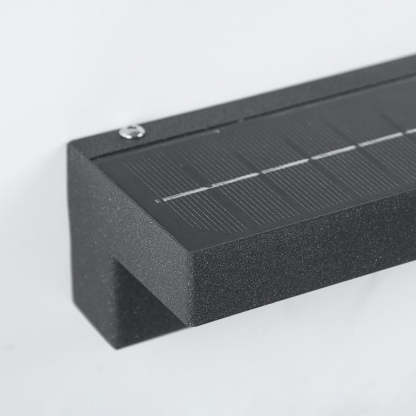 Orr Moderno LED Aplique Exterior Gris Pasillo Metal y Acrílico Solar 18/32/42CM Largo