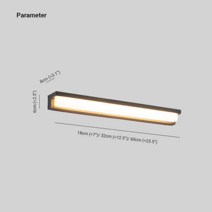 Orr Moderno LED Aplique Exterior Gris Pasillo Metal y Acrílico Solar 18/32/42CM Largo