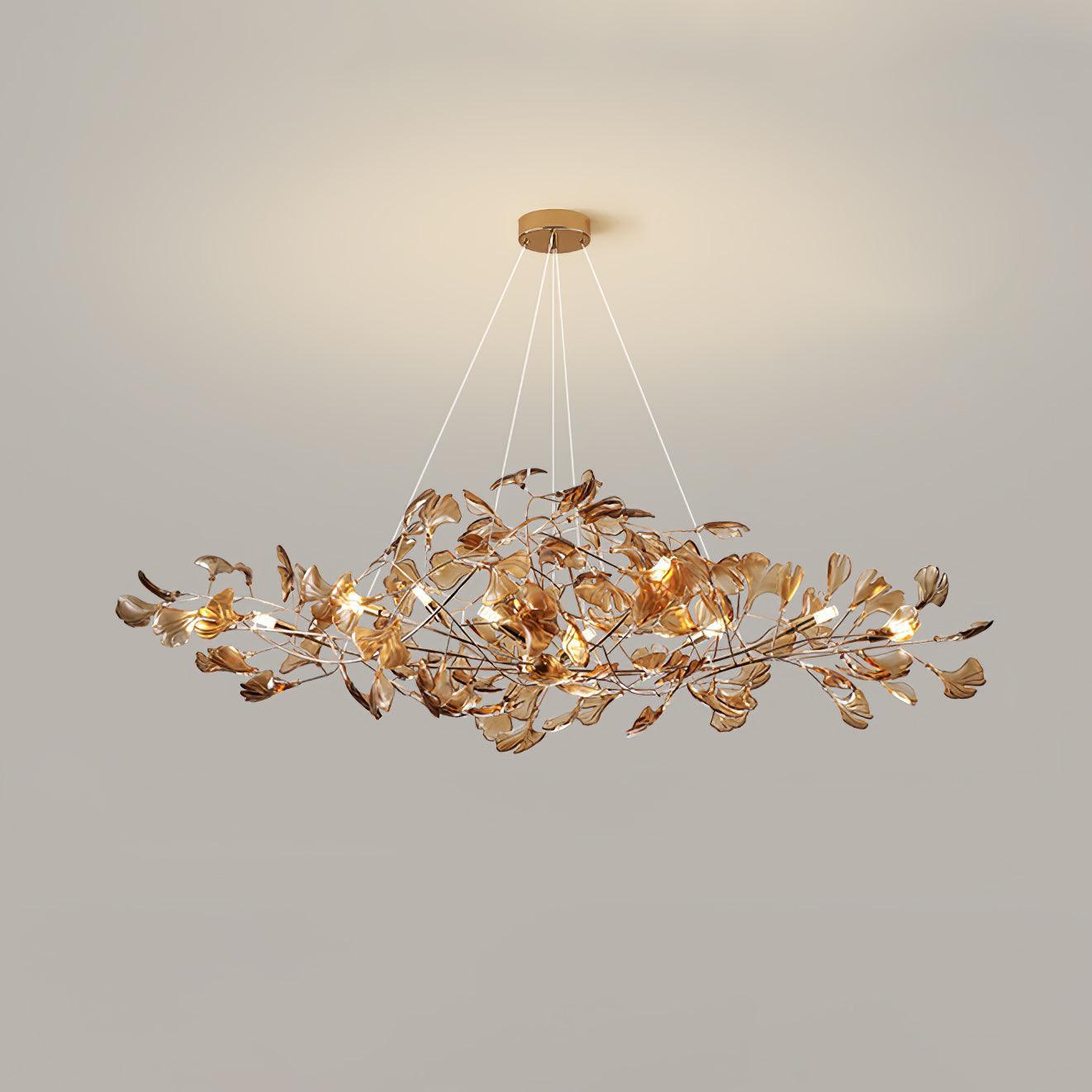 Olivia Vintage Leaf Acrylic Chandelier Living Dining Room Bedroom
