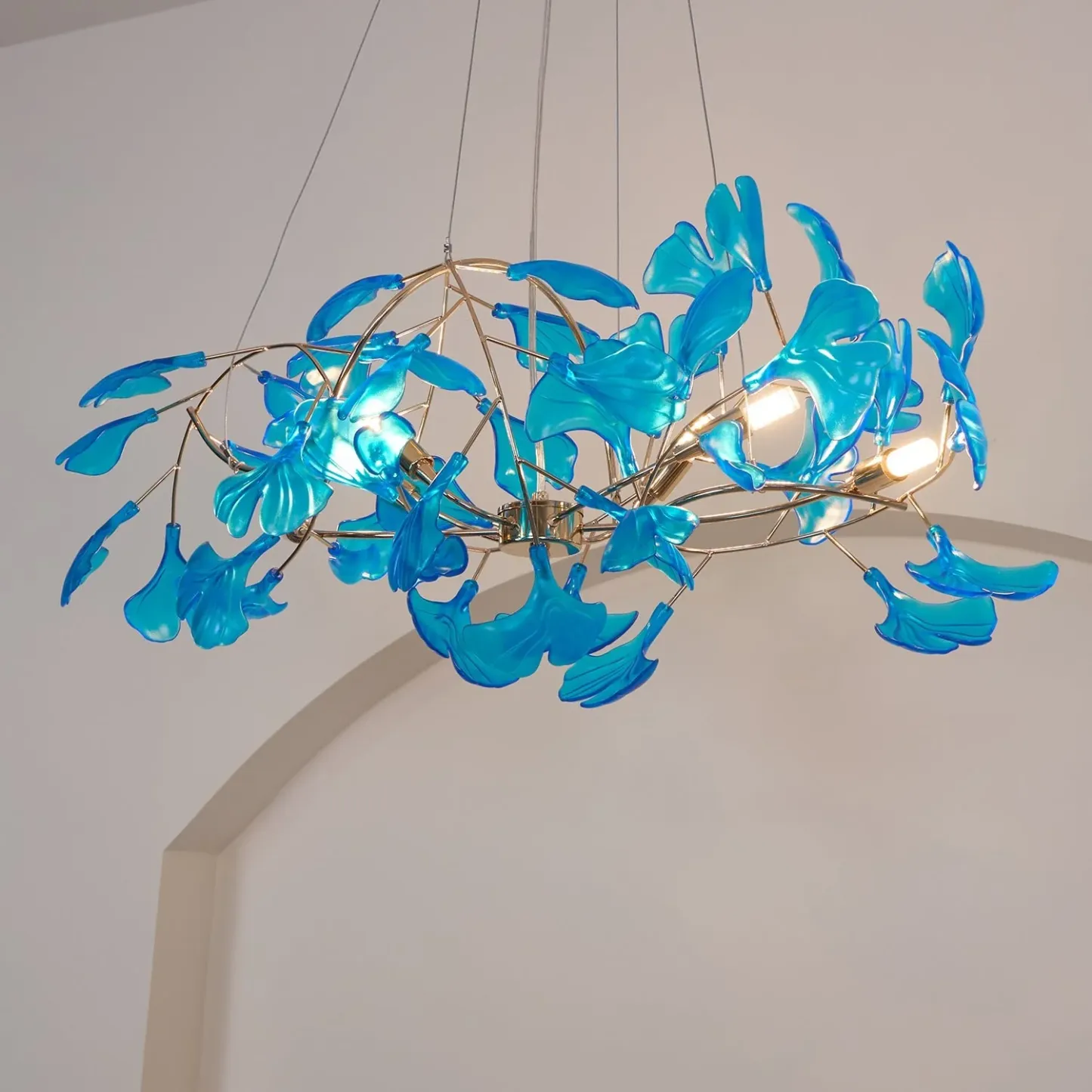 Olivia Vintage Leaf Acrylic Chandelier Living Dining Room Bedroom