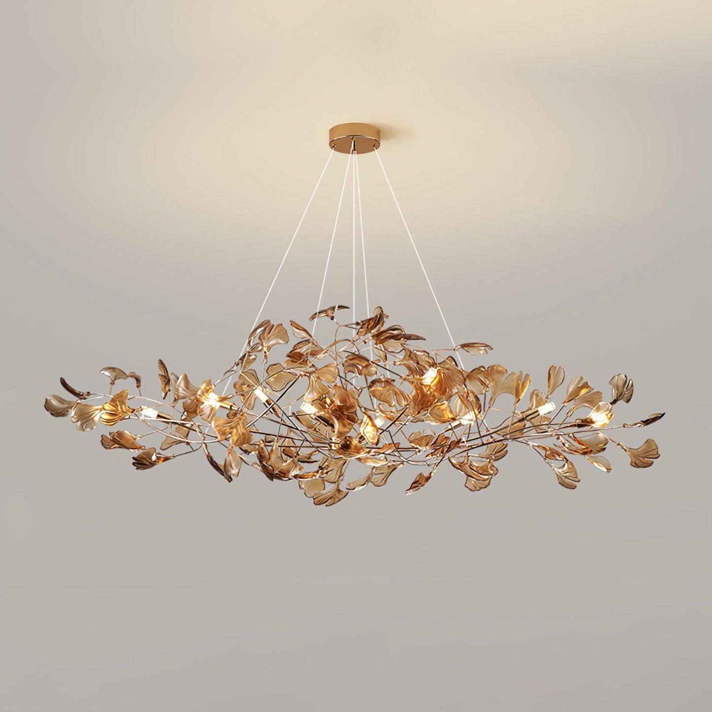 Olivia Vintage Leaf Acrylic Chandelier Living Dining Room Bedroom