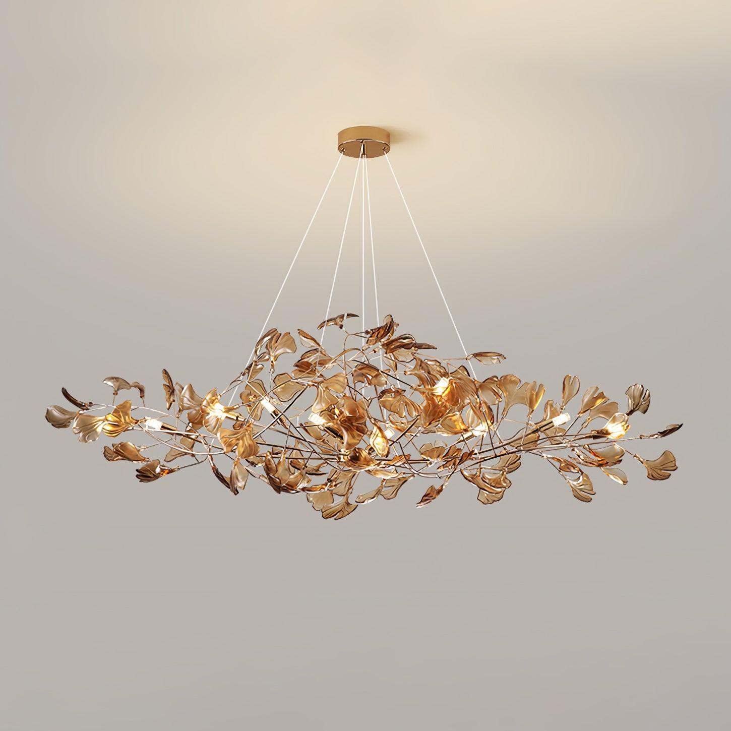 Olivia Vintage Leaf Acrylic Chandelier Living Dining Room Bedroom