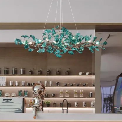 Olivia Vintage Leaf Acrylic Chandelier Living Dining Room Bedroom