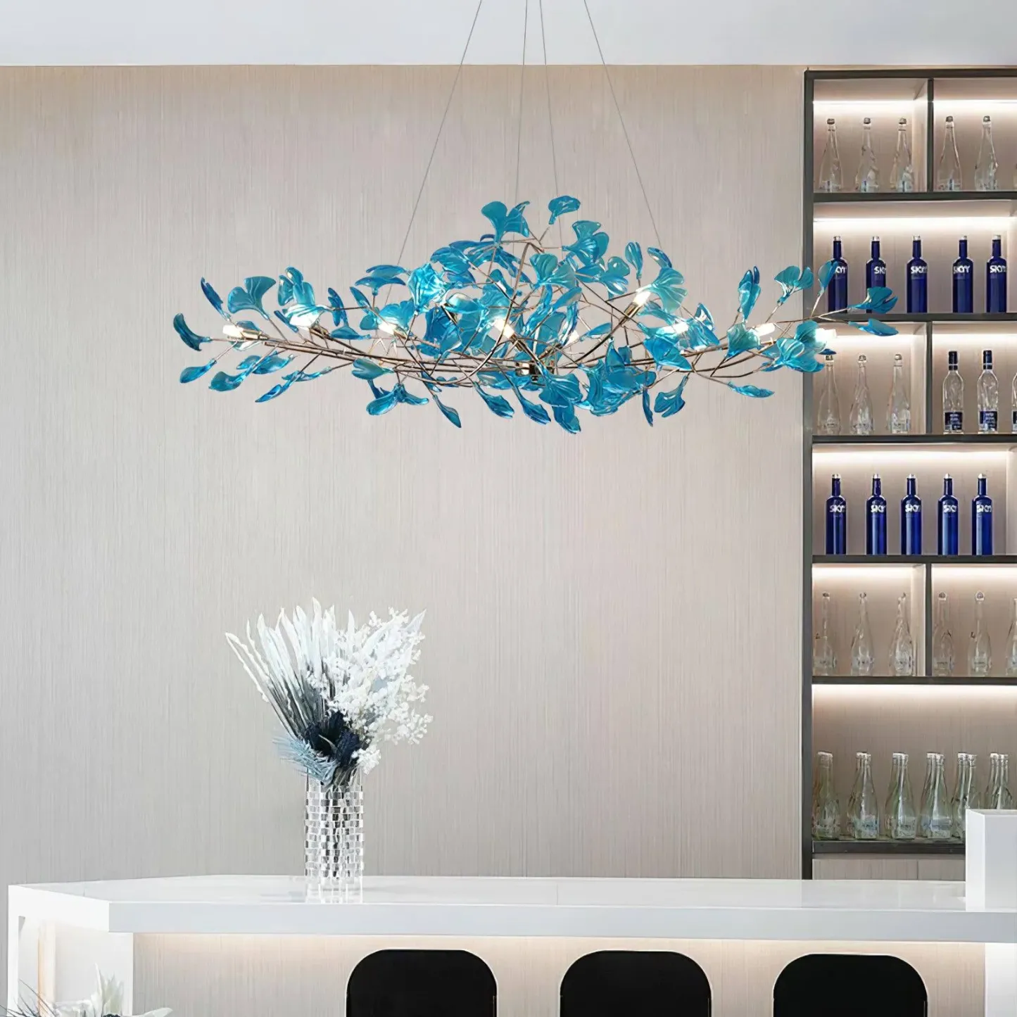 Olivia Vintage Leaf Acrylic Chandelier Living Dining Room Bedroom