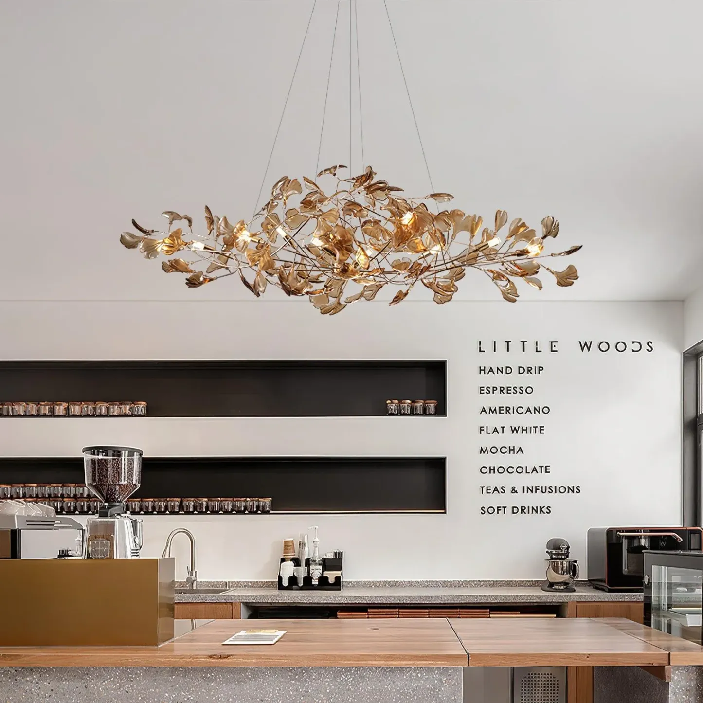 Olivia Vintage Leaf Acrylic Chandelier Living Dining Room Bedroom