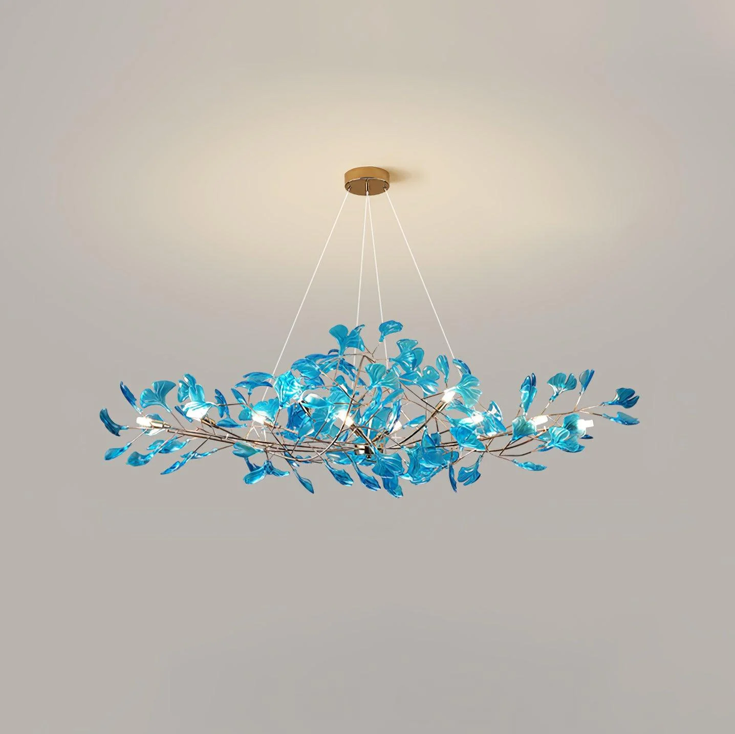 Olivia Vintage Leaf Acrylic Chandelier Living Dining Room Bedroom