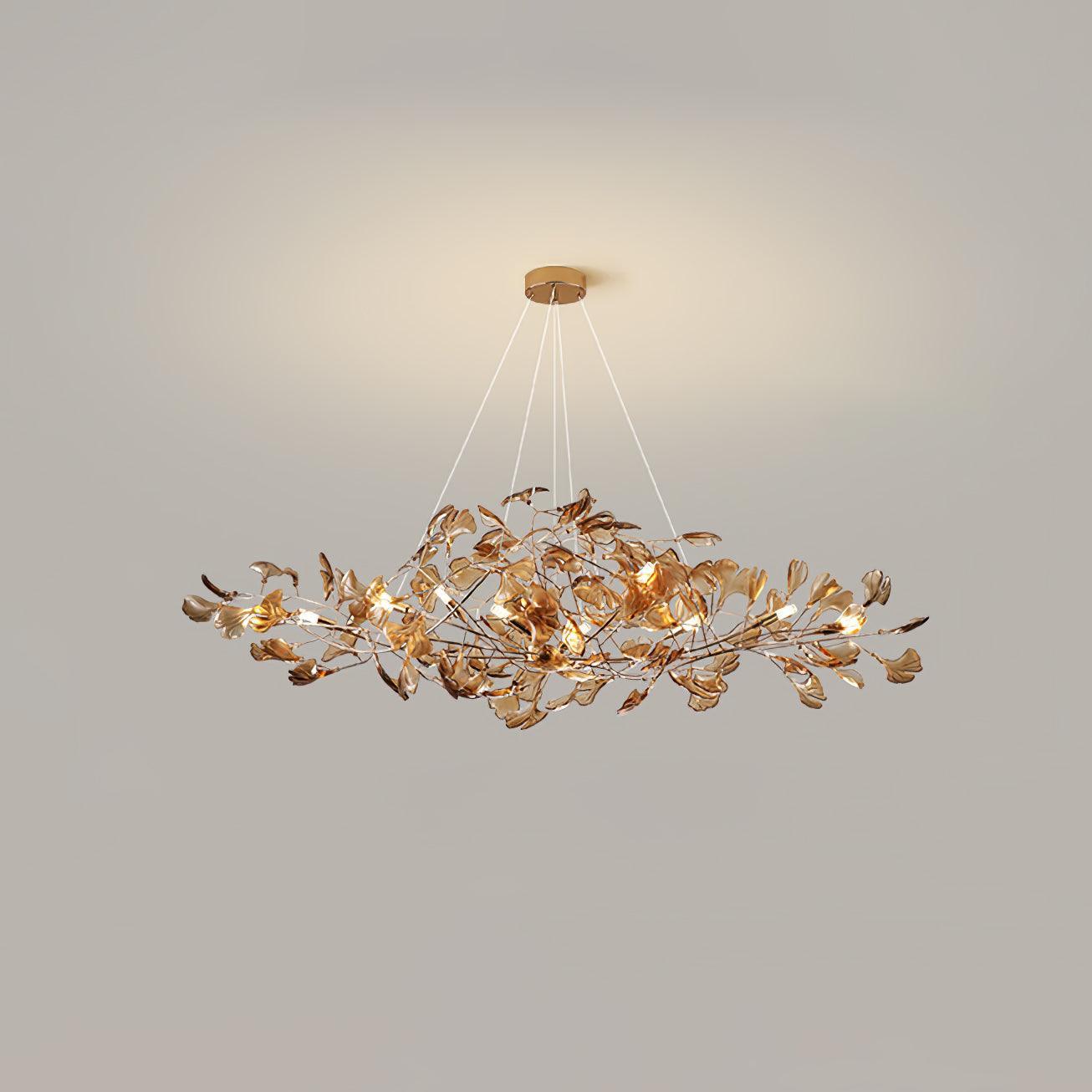 Olivia Vintage Leaf Acrylic Chandelier Living Dining Room Bedroom