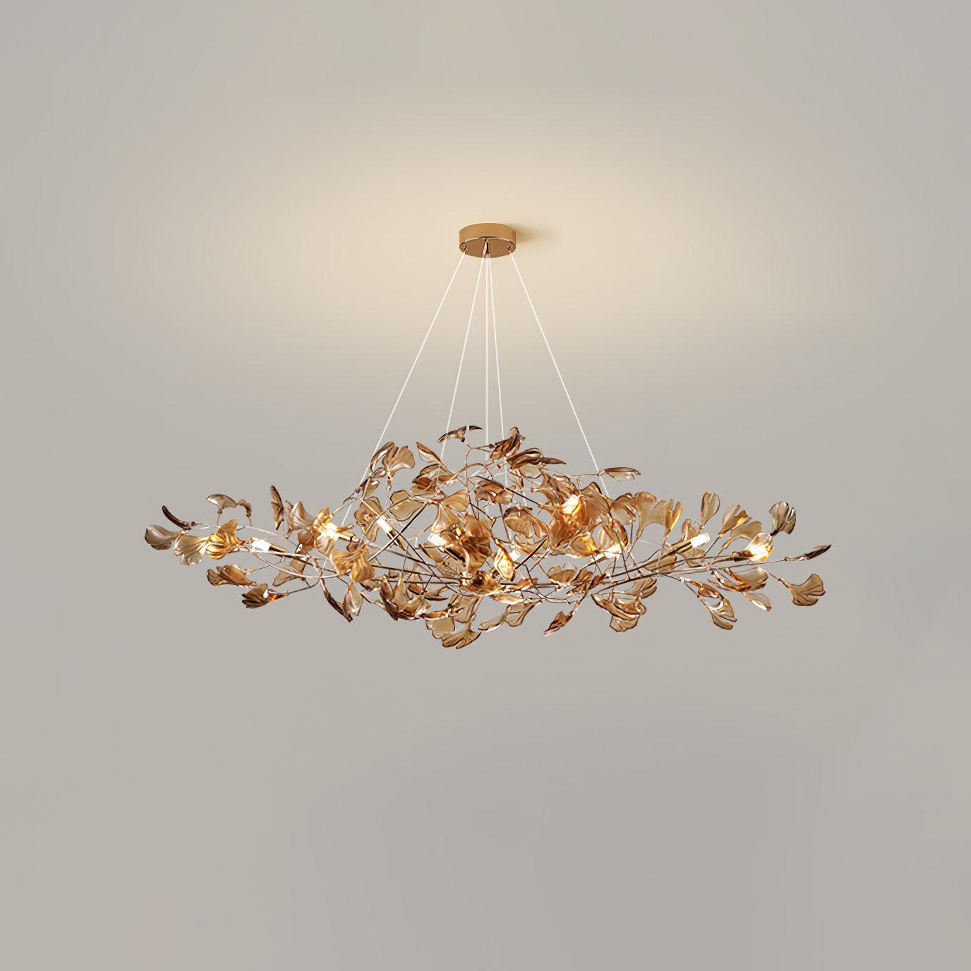 Olivia Vintage Leaf Acrylic Chandelier Living Dining Room Bedroom
