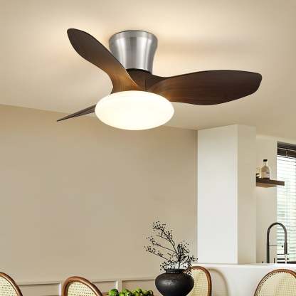Ventilador de Techo Moderno de Madera Velora con Luz, detalle de las aspas de ABS