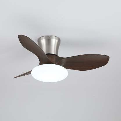 Ventilador de Techo Moderno de Madera Velora con Luz, vista lateral