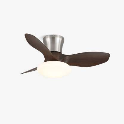 Ventilador de Techo Moderno de Madera Velora con Luz, vista frontal