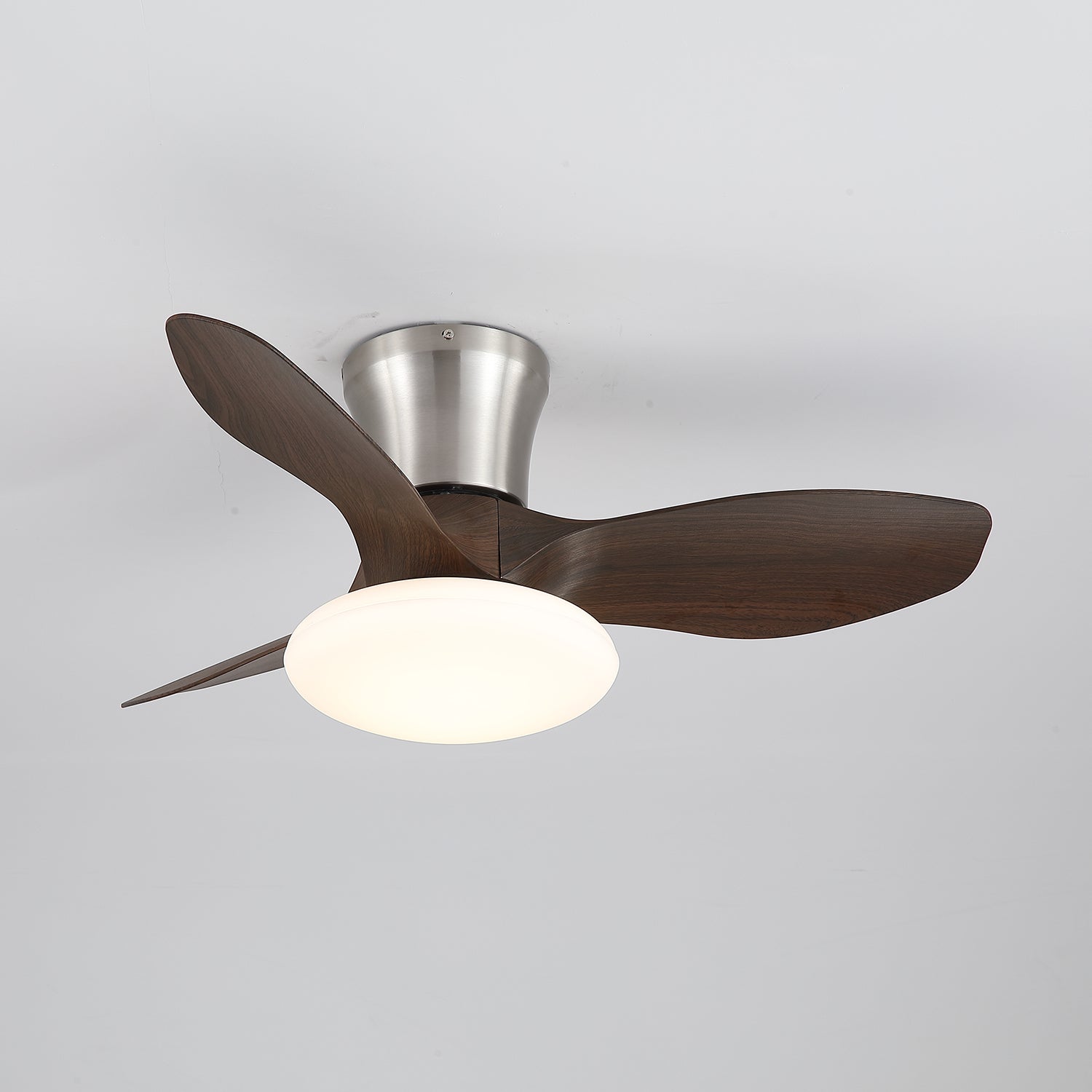 Ventilador de Techo Moderno de Madera Velora con Luz, vista desde arriba