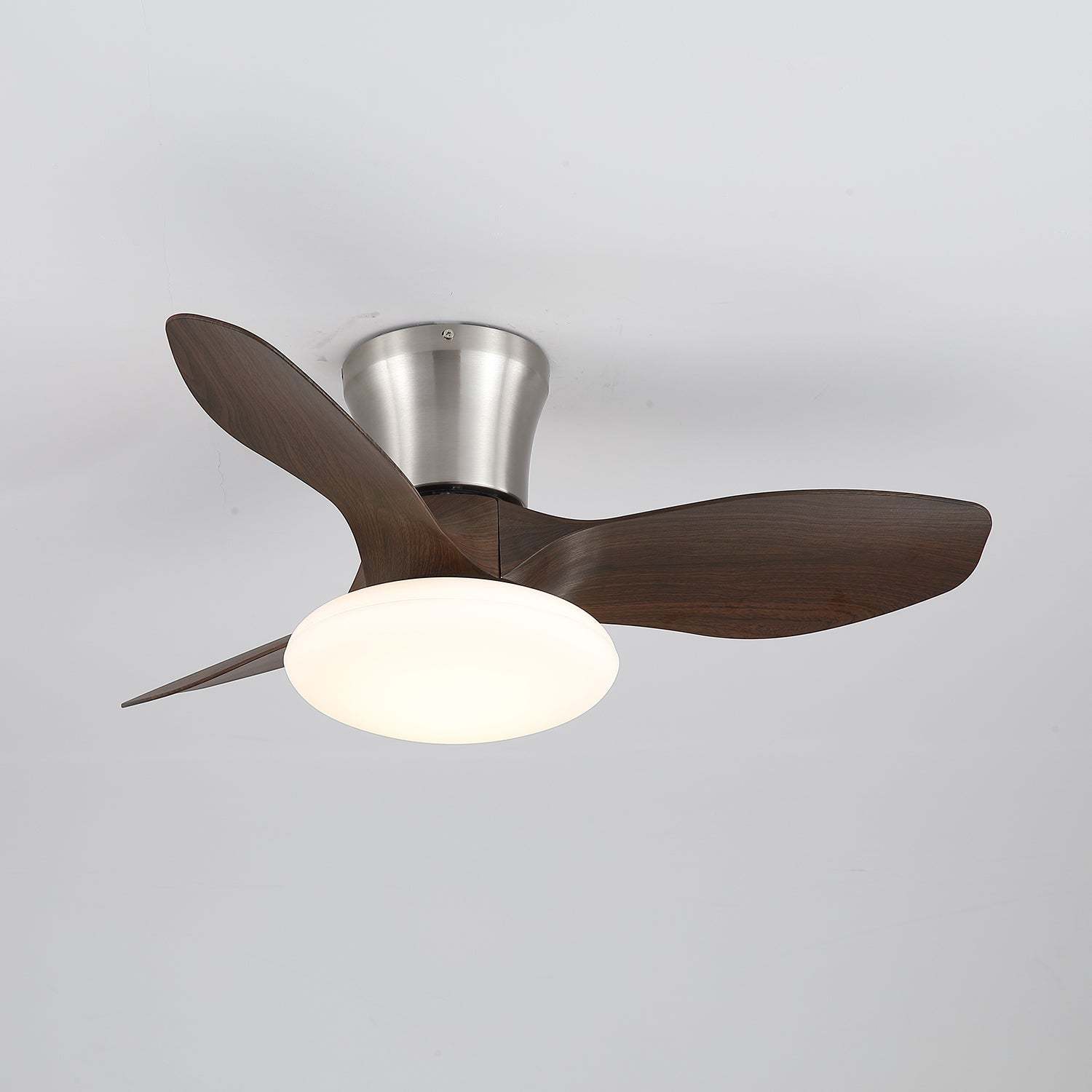 Ventilador de Techo Moderno de Madera Velora con Luz, vista desde arriba