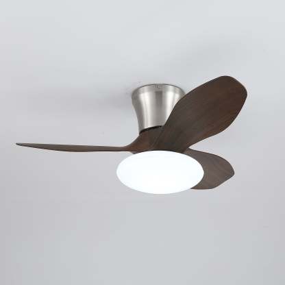 Ventilador de Techo Moderno de Madera Velora con Luz, con pantalla acrílica