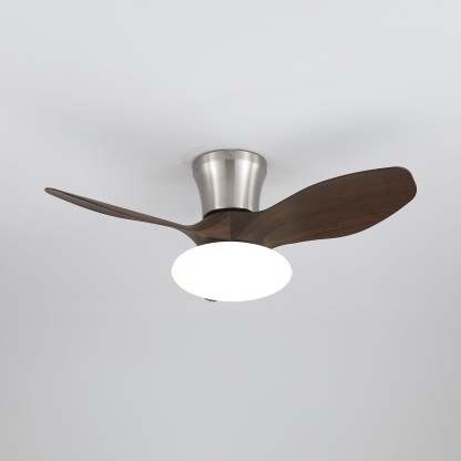 Ventilador de Techo Moderno de Madera Velora con Luz, en acabado blanco