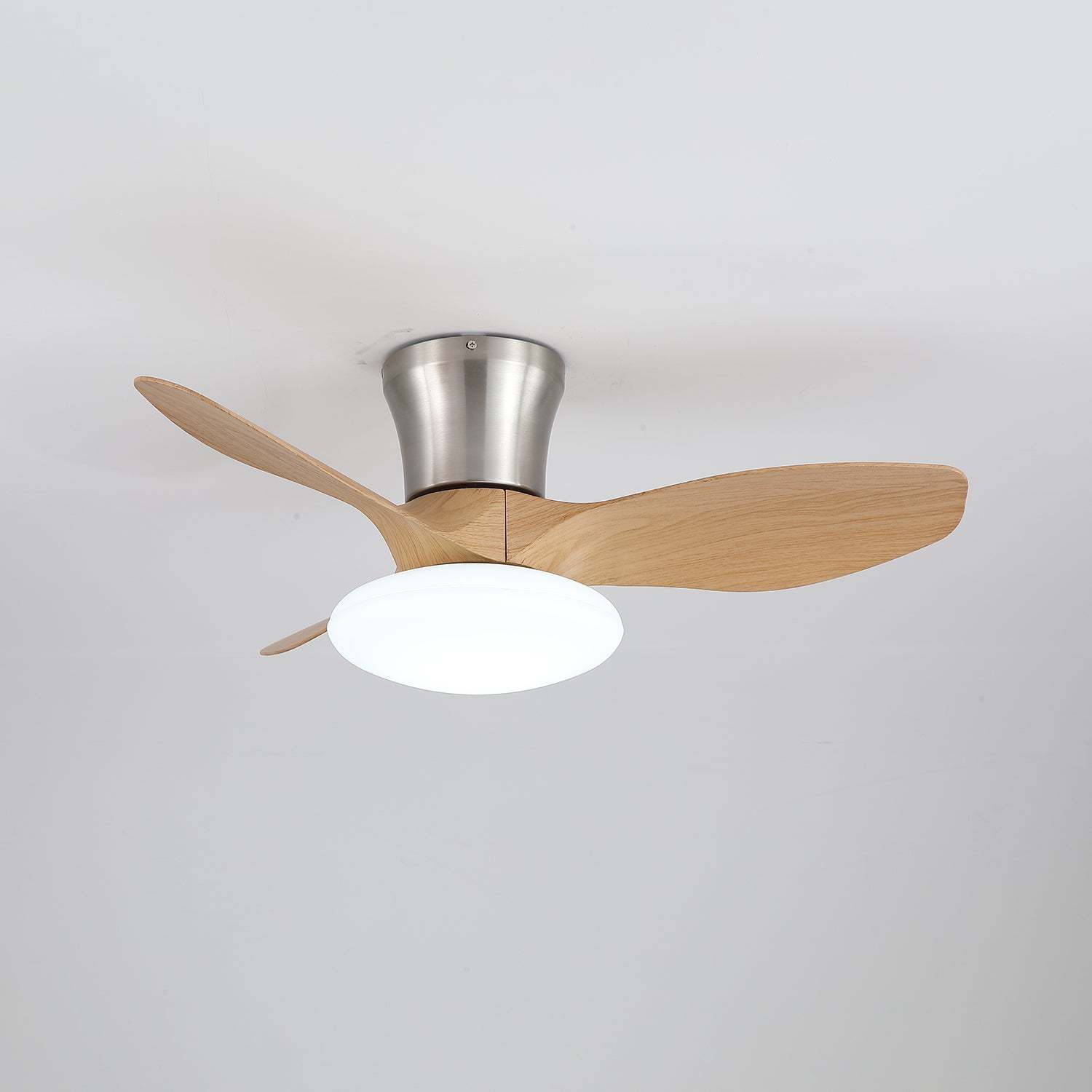 Ventilador de Techo Moderno de Madera Velora con Luz, diagrama de dimensiones