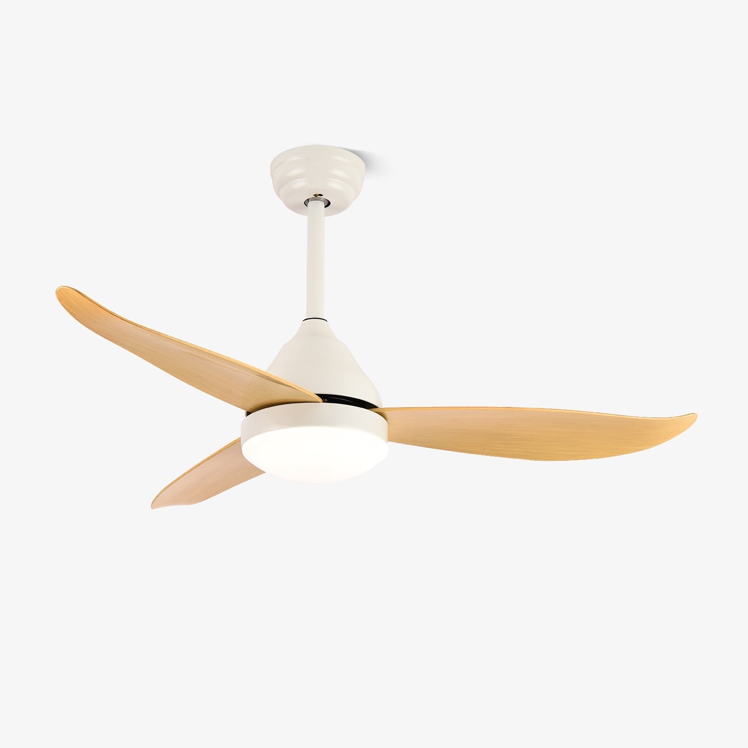 Ventilador de Techo Moderno Fia de Madera con Luz, vista general.