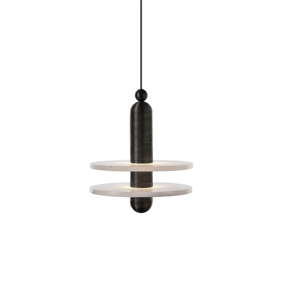 Valentina Modern Comet Round Metal Alabaster Pendant Light Dining Bathroom