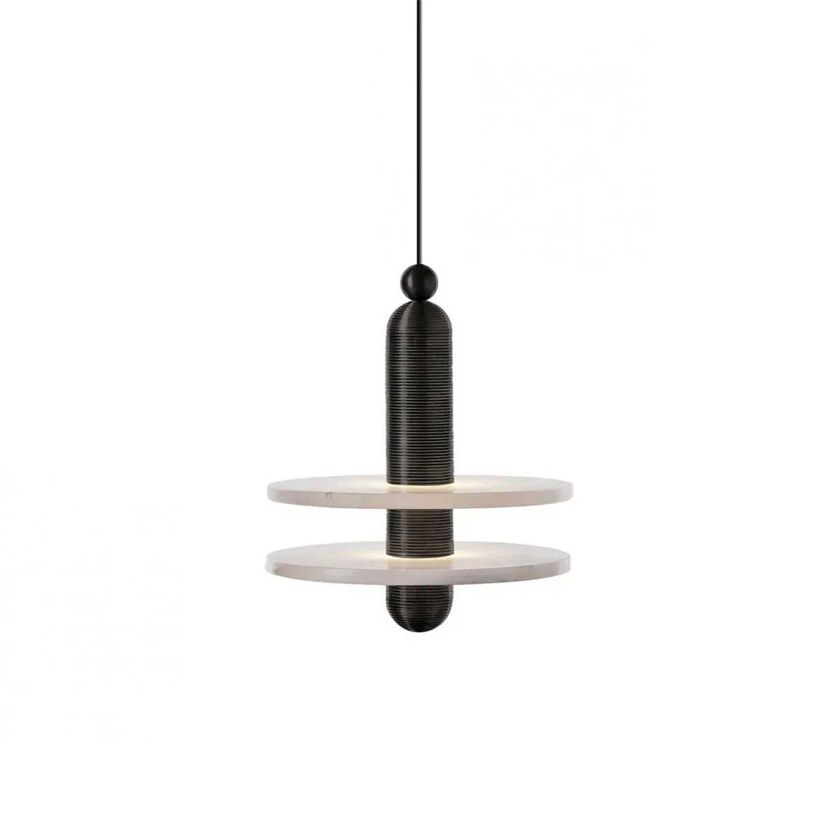 Valentina Modern Comet Round Metal Alabaster Pendant Light Dining Bathroom