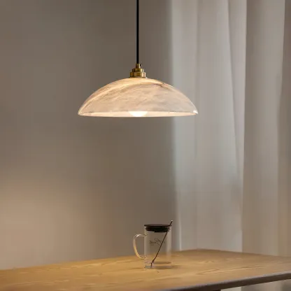 Jade Minimalismo Metal Alabastro Lámpara Colgante Dormitorio Salón