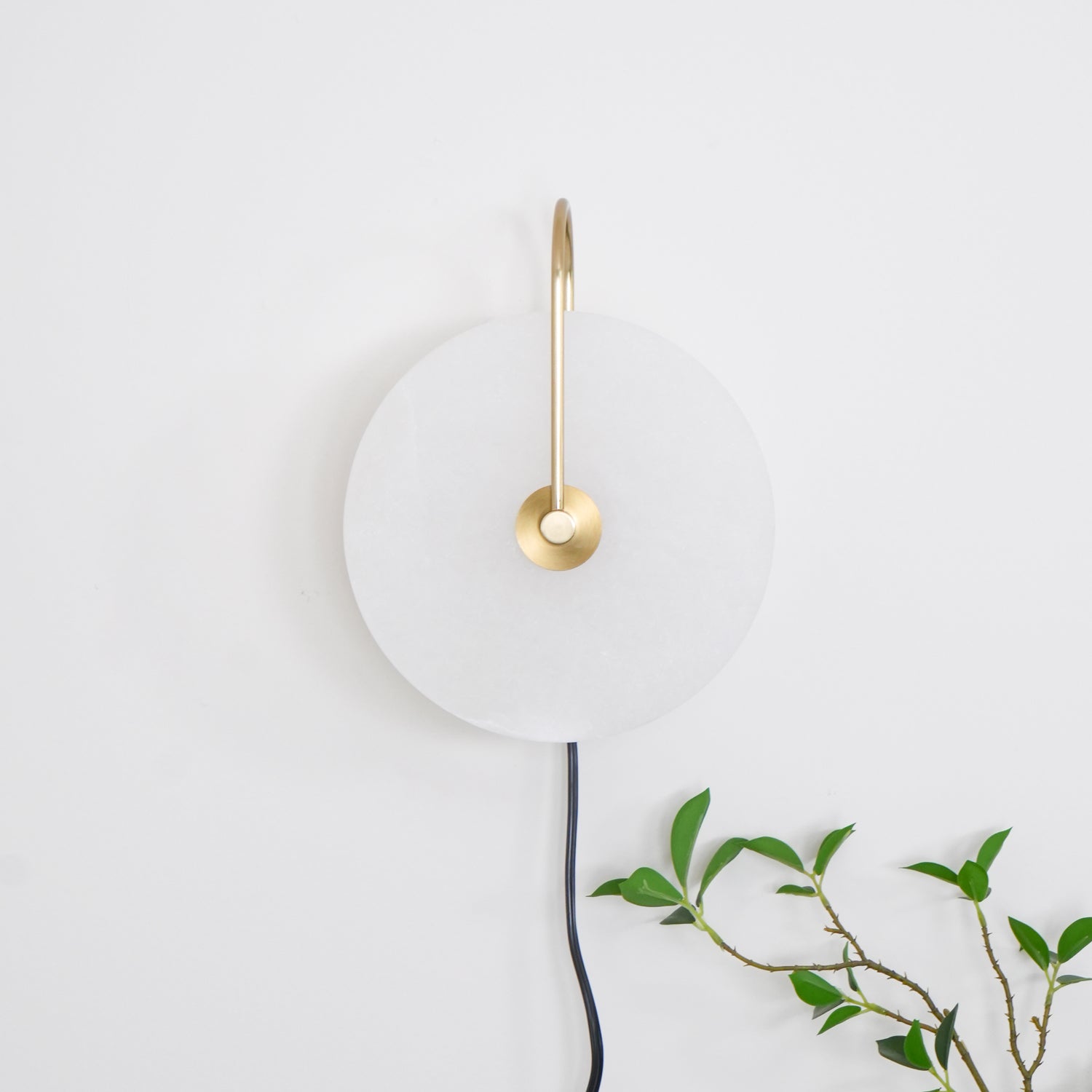 Dune Alabaster LED Plug-In Wall Light