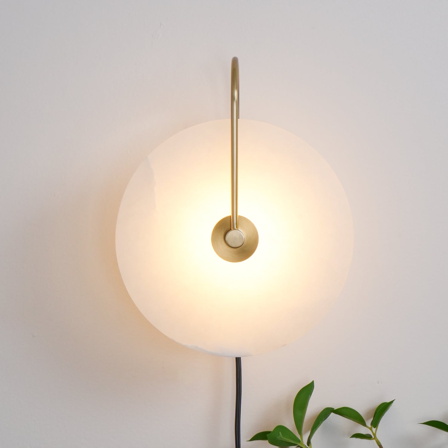 Dune Alabaster LED Plug-In Wall Light