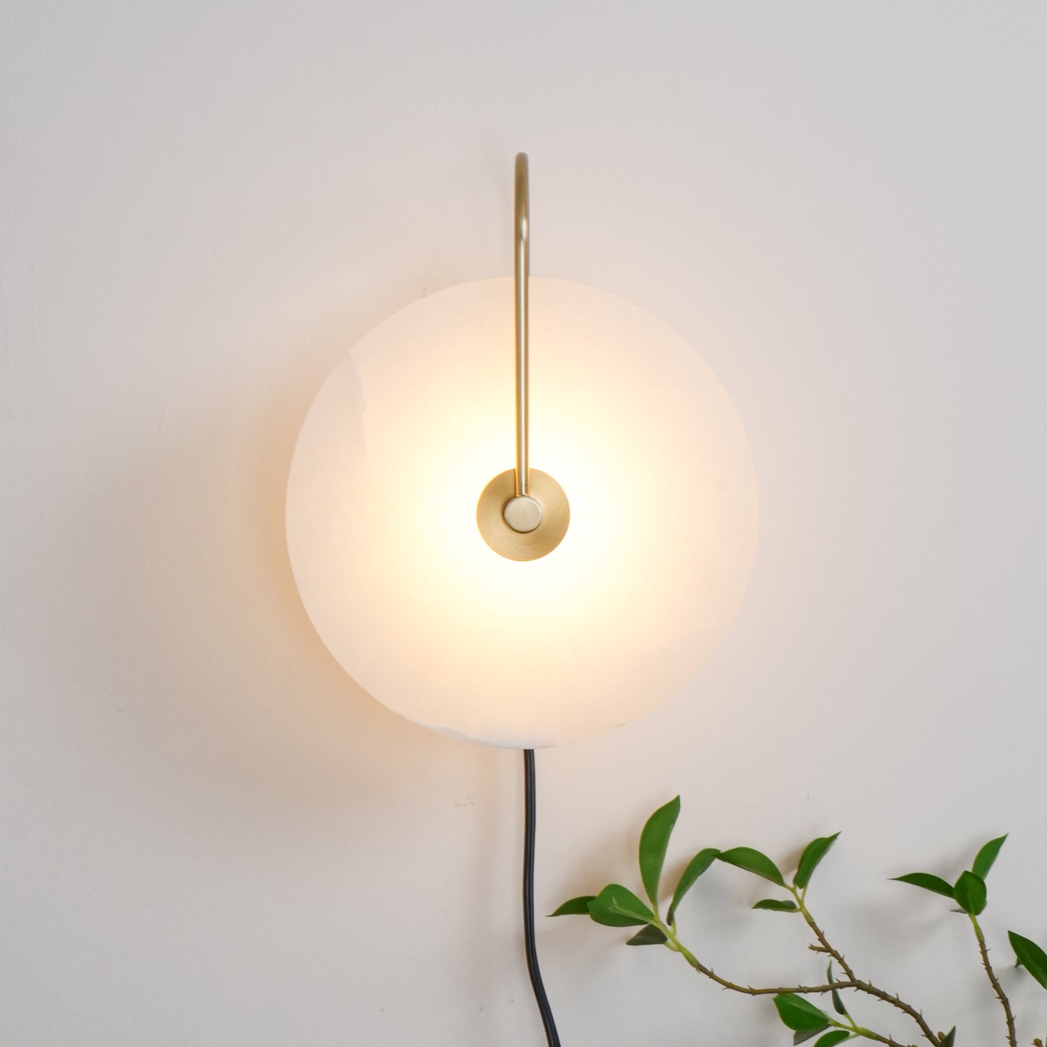 Dune Alabaster LED Plug-In Wall Light