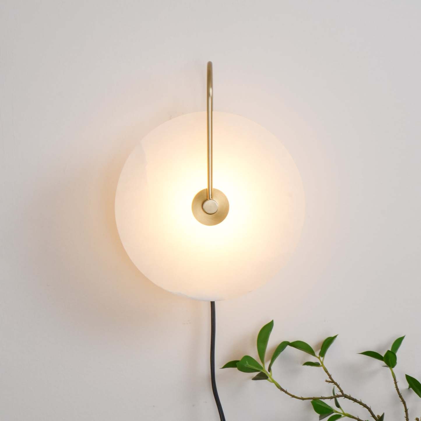 Dune Alabaster LED Plug-In Wall Light