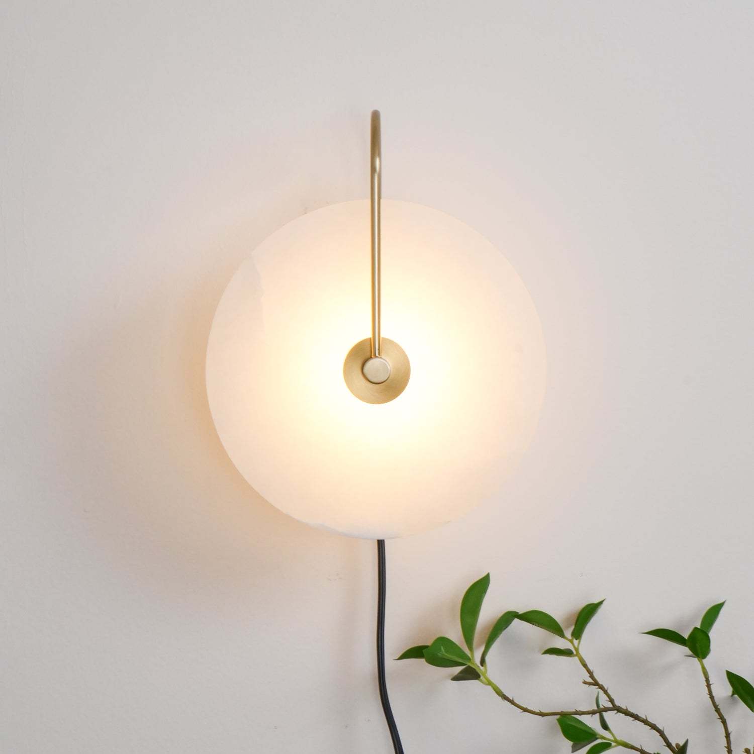 Dune Alabaster LED Plug-In Wall Light