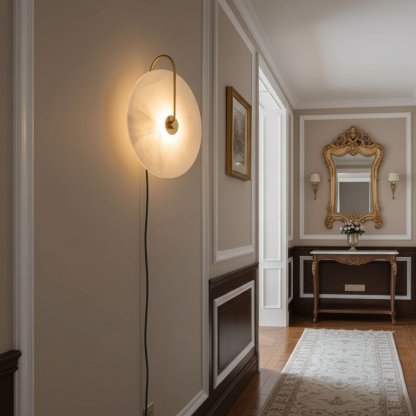 Dune Alabaster LED Plug-In Wall Light