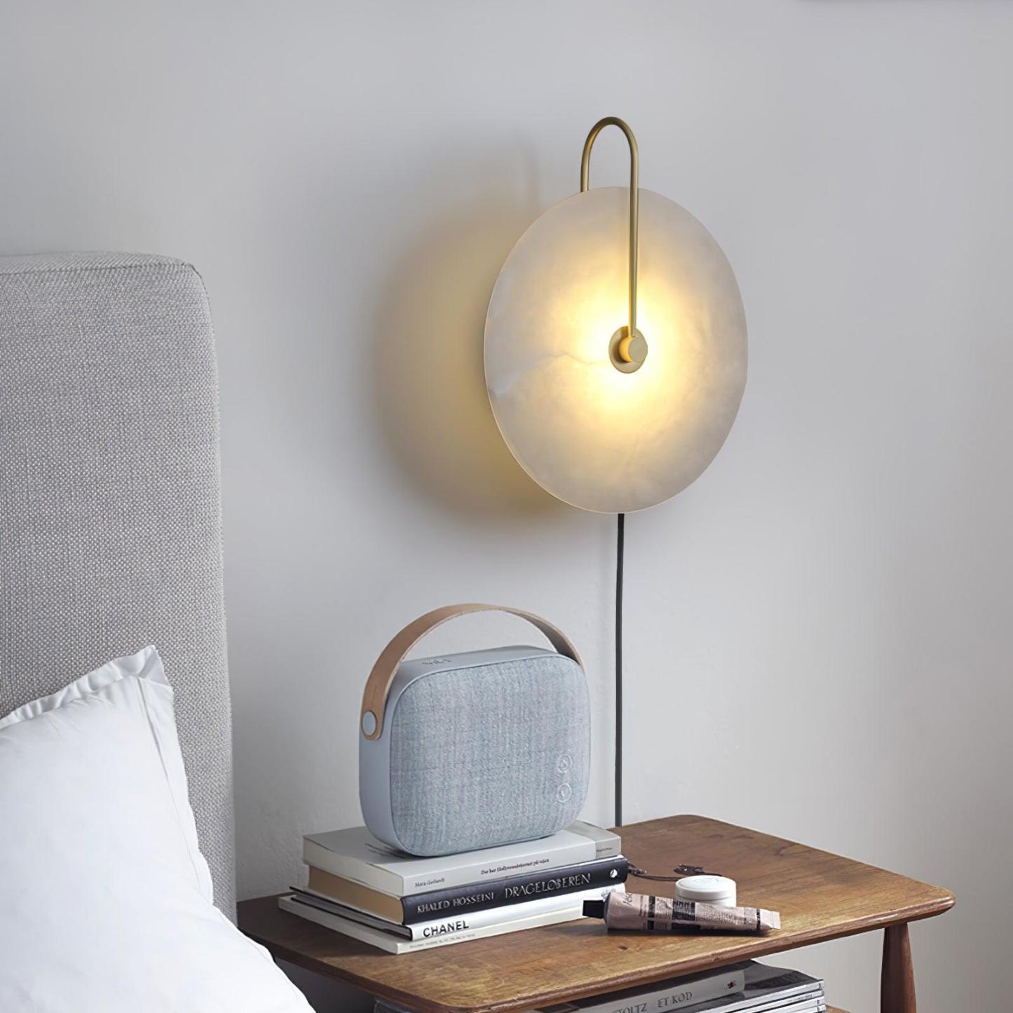 Dune Alabaster LED Plug-In Wall Light
