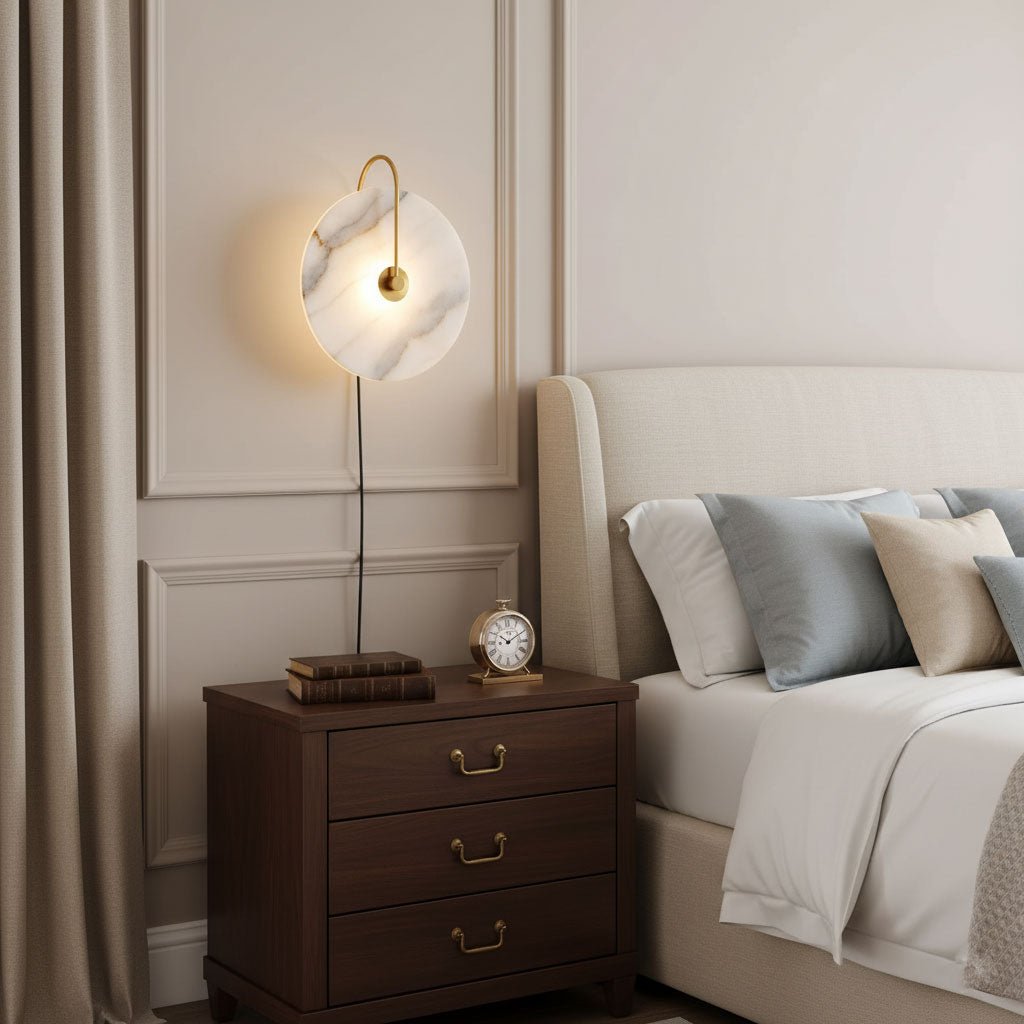 Dune Alabaster LED Plug-In Wall Light