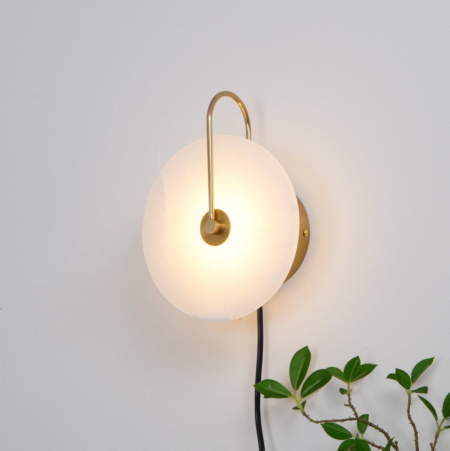 Dune Alabaster LED Plug-In Wall Light