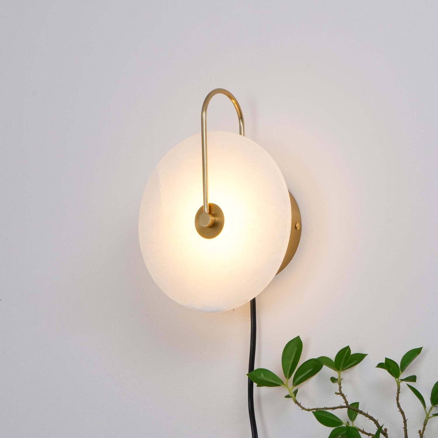 Dune Alabaster LED Plug-In Wall Light