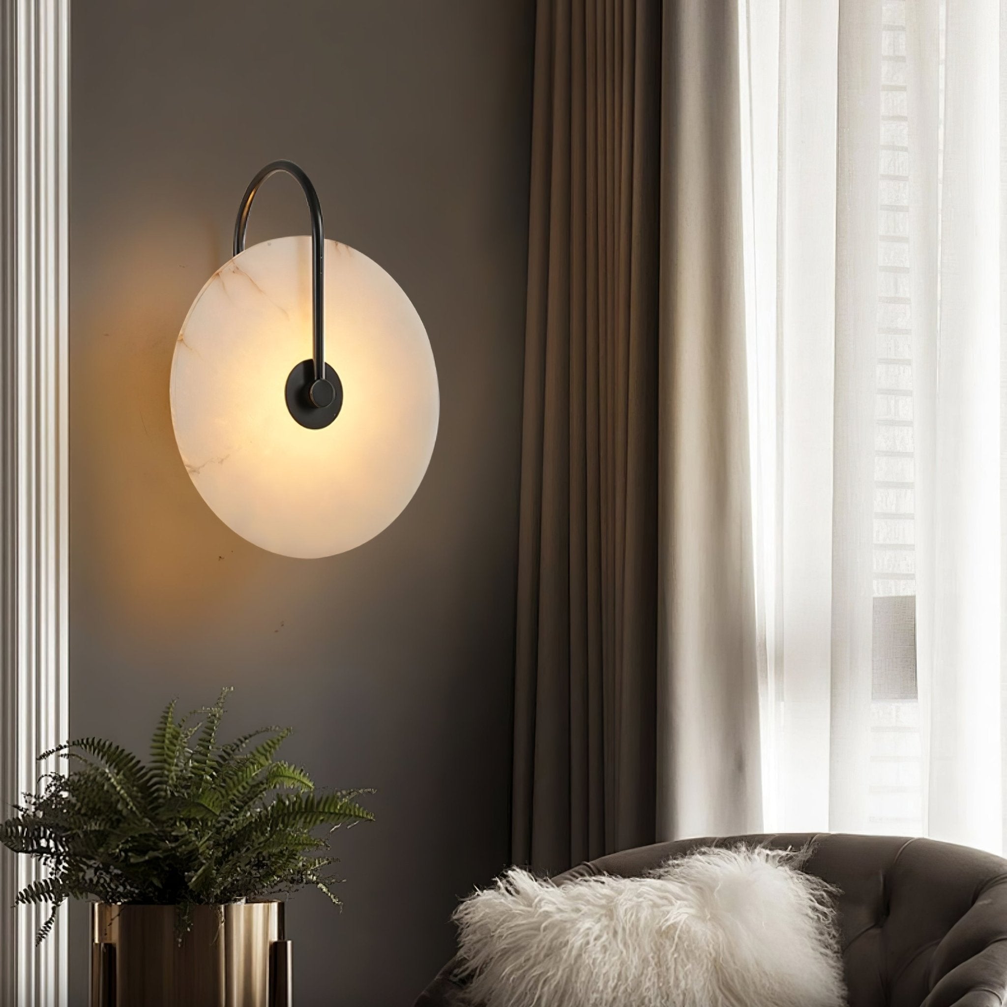 Dune Alabaster LED Plug-In Wall Light