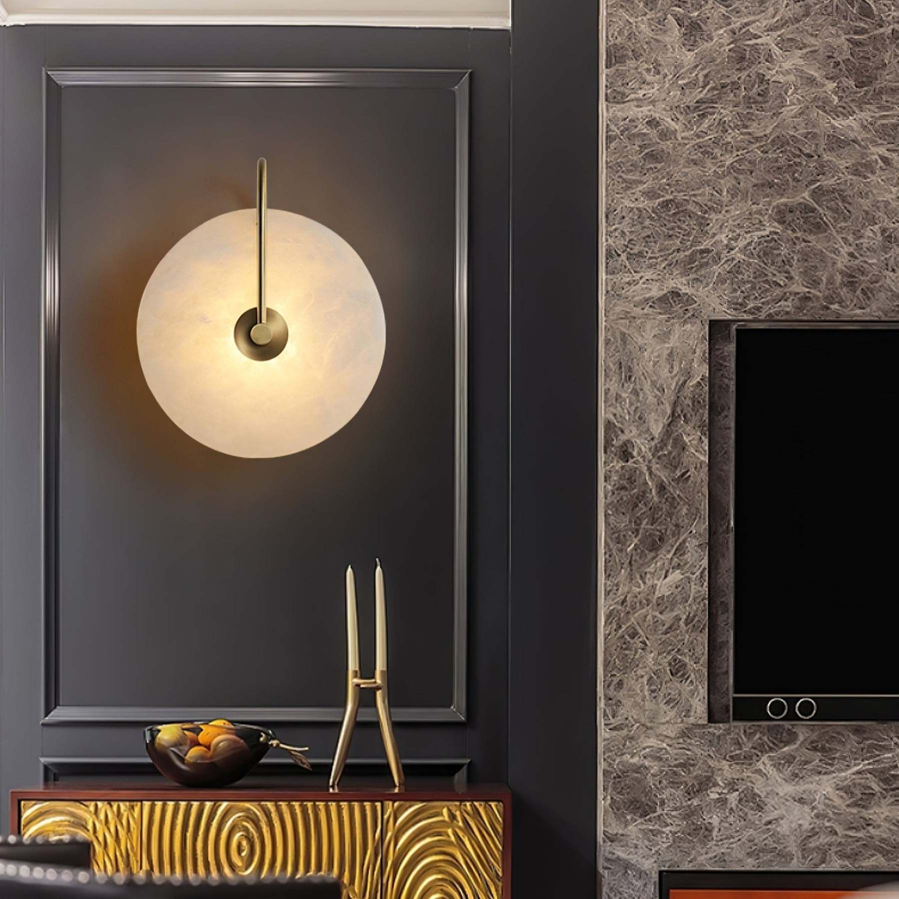 Dune Alabaster LED Plug-In Wall Light