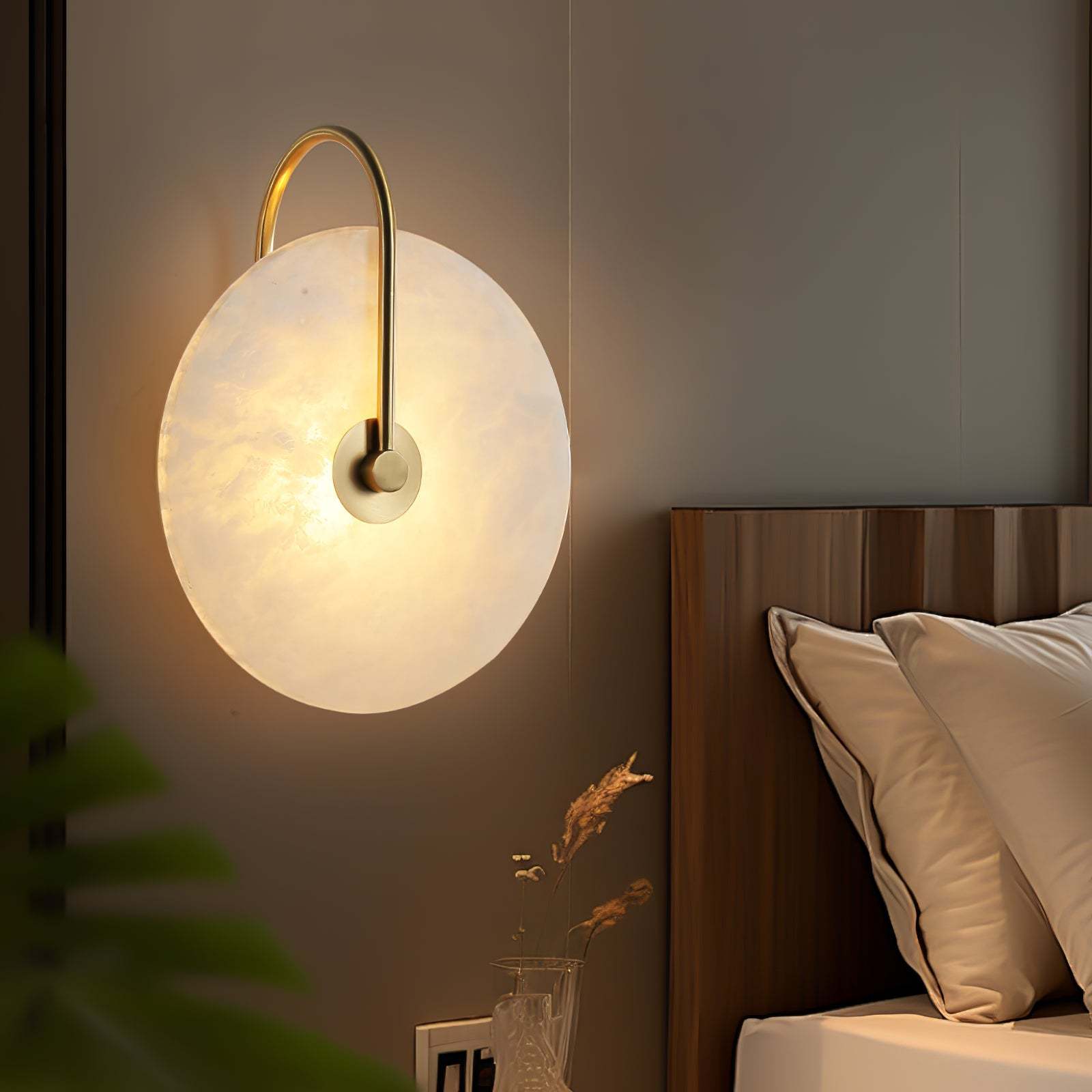 Dune Alabaster LED Plug-In Wall Light